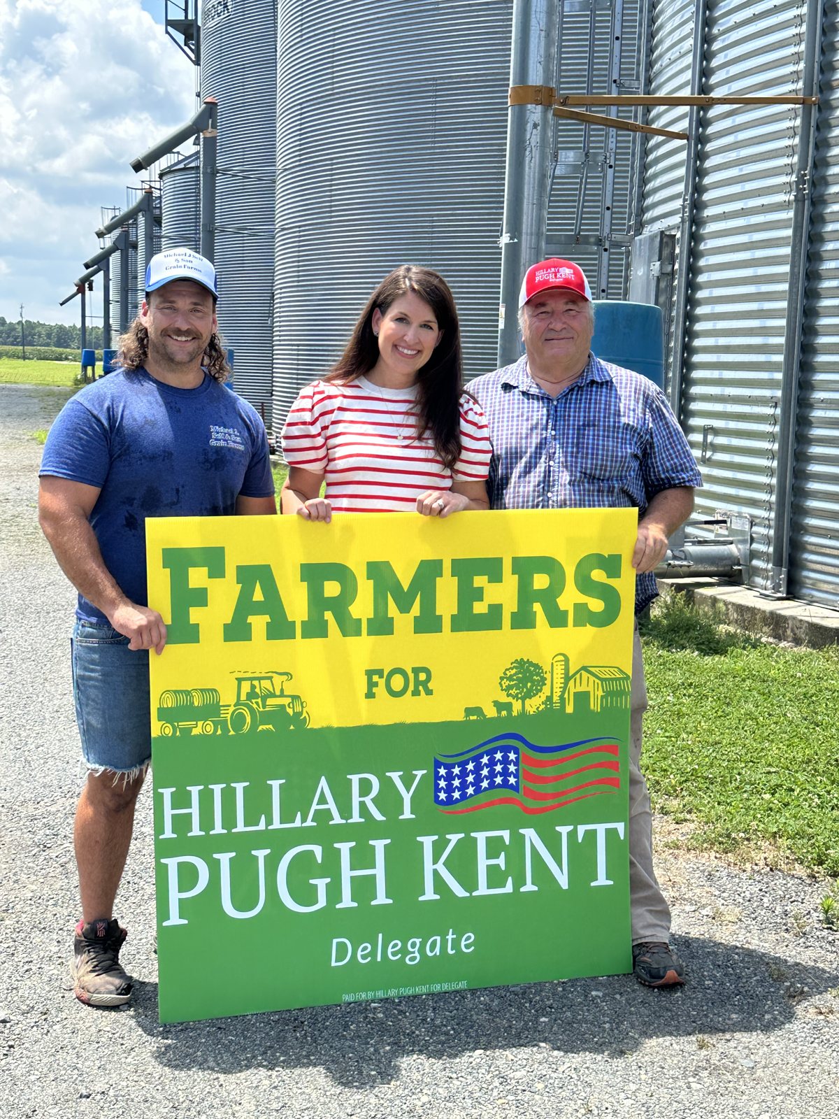 Hillary Pugh Kent with supporters in the field